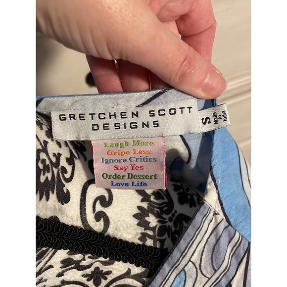 Womens Gretchen Scott blue geometric tunic small - Picture 9 of 10